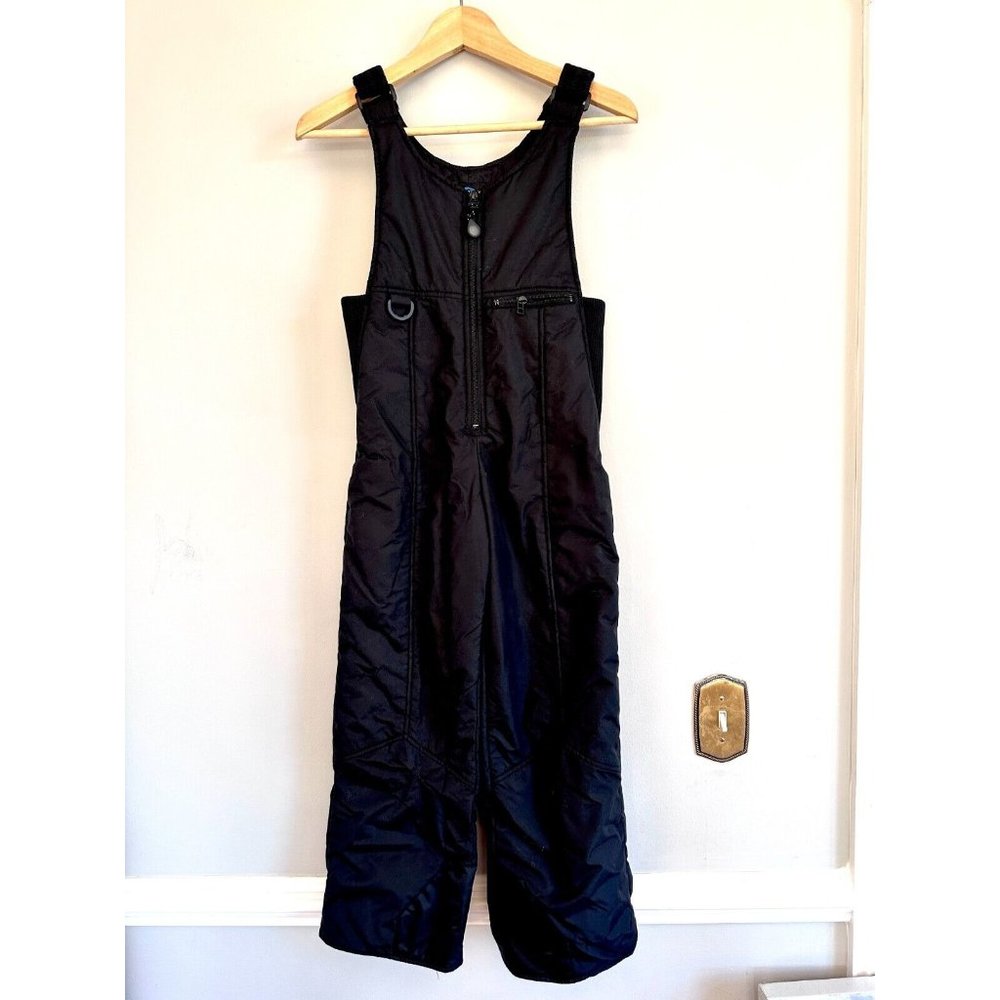 RAWIK Kids Youth Black Winter Snow Bib Overalls Size M Insulated Waterproof - Picture 1 of 8